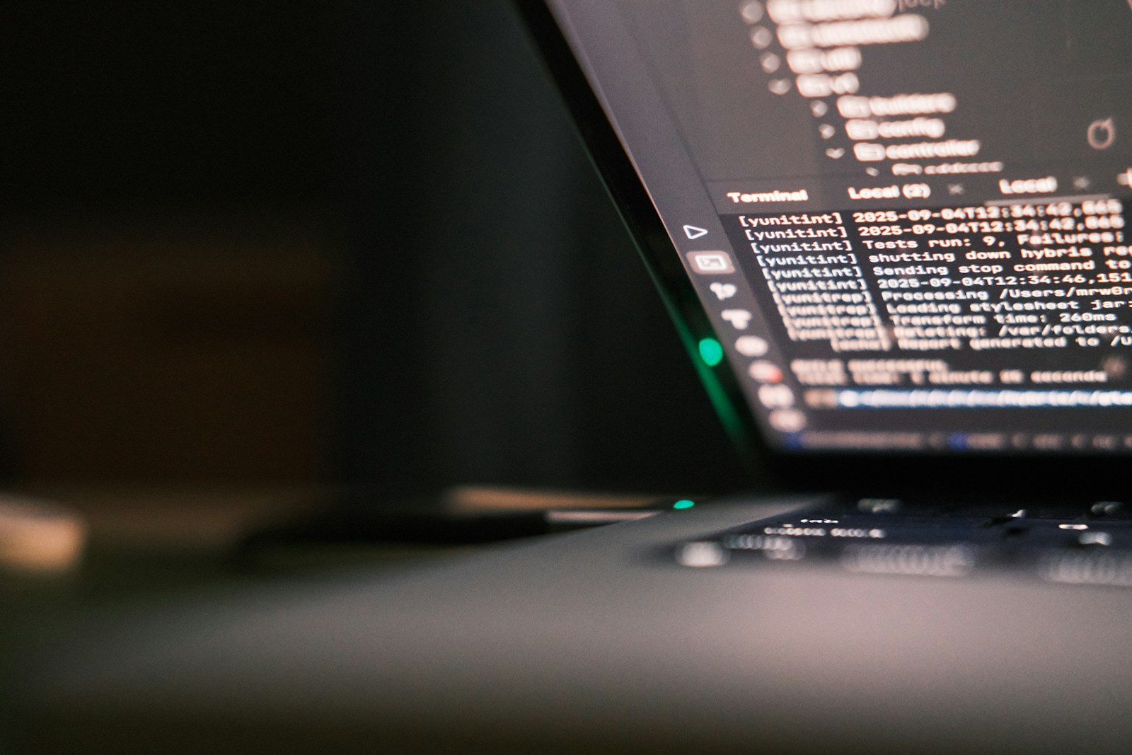 Code editor open on a laptop